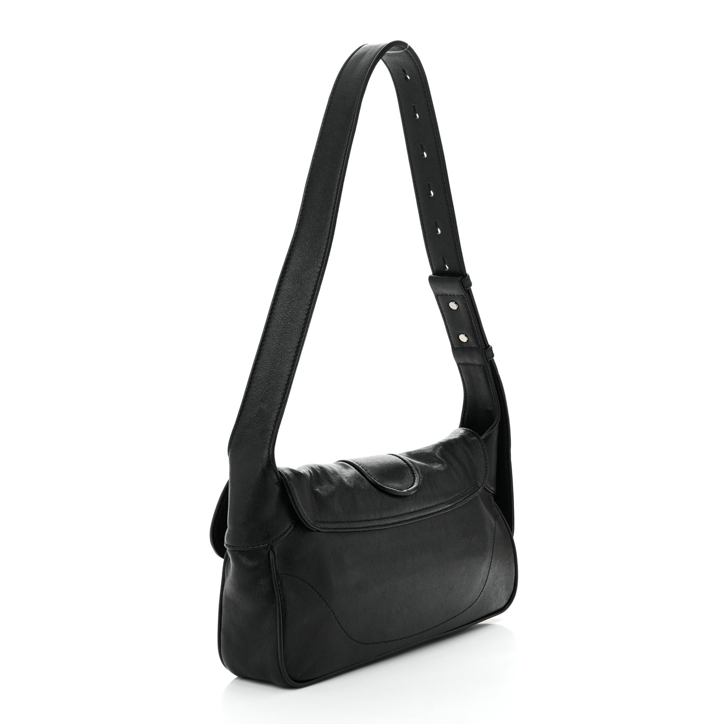 Goatskin Small GG Monochrome Aphrodite Shoulder Bag Black