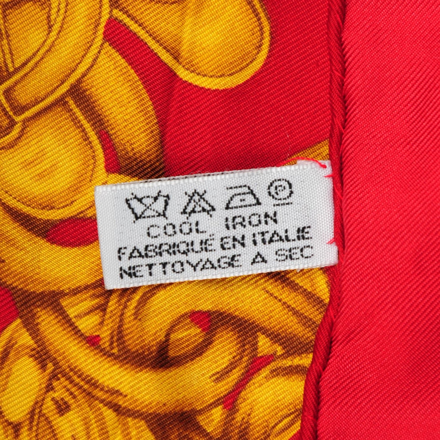 Silk Chain CC Scarf Red Gold