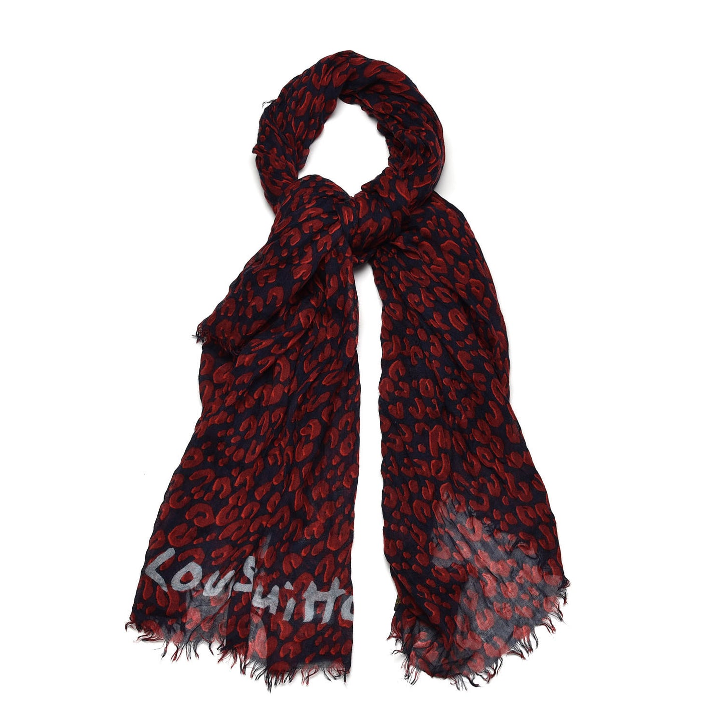 Cotton Leopard Stole Rouge Fauviste