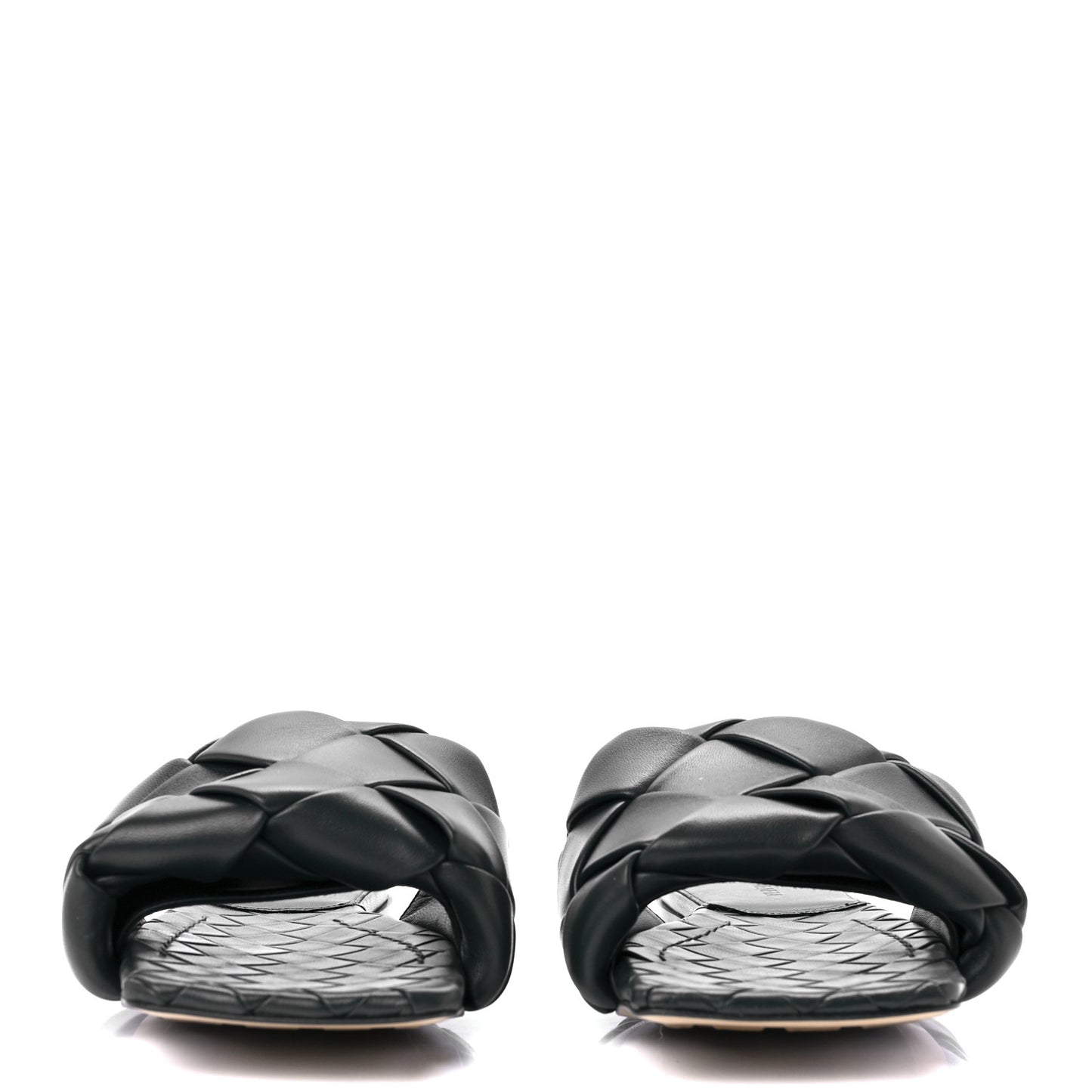 Nappa Maxi Intrecciato Lido Flat Sandals 36.5 Inkwell