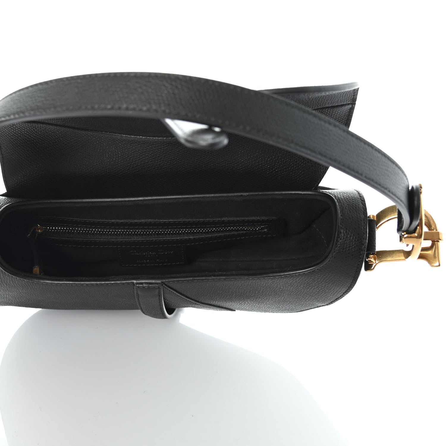 Christian Dior Grained Calfskin Saddle Bag Black 4 of 4