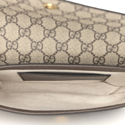 Gucci GG Supreme Monogram Textured Dollar Calfskin Web Mini Ophidia Envelope Shoulder Bag Beige Ebony New Acero 5 of 11