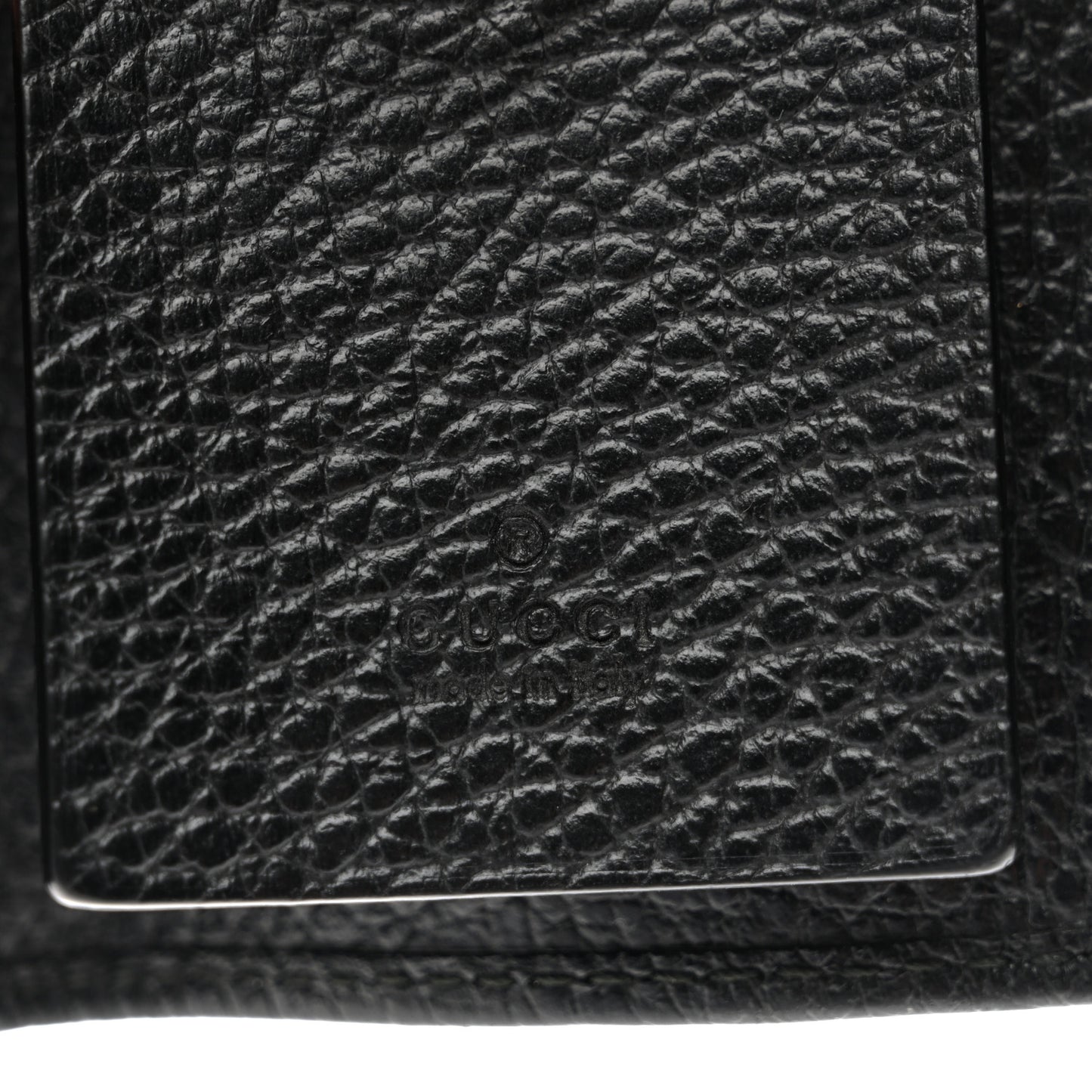 Pebbled Calfskin GG Marmont 6 Key Holder Black