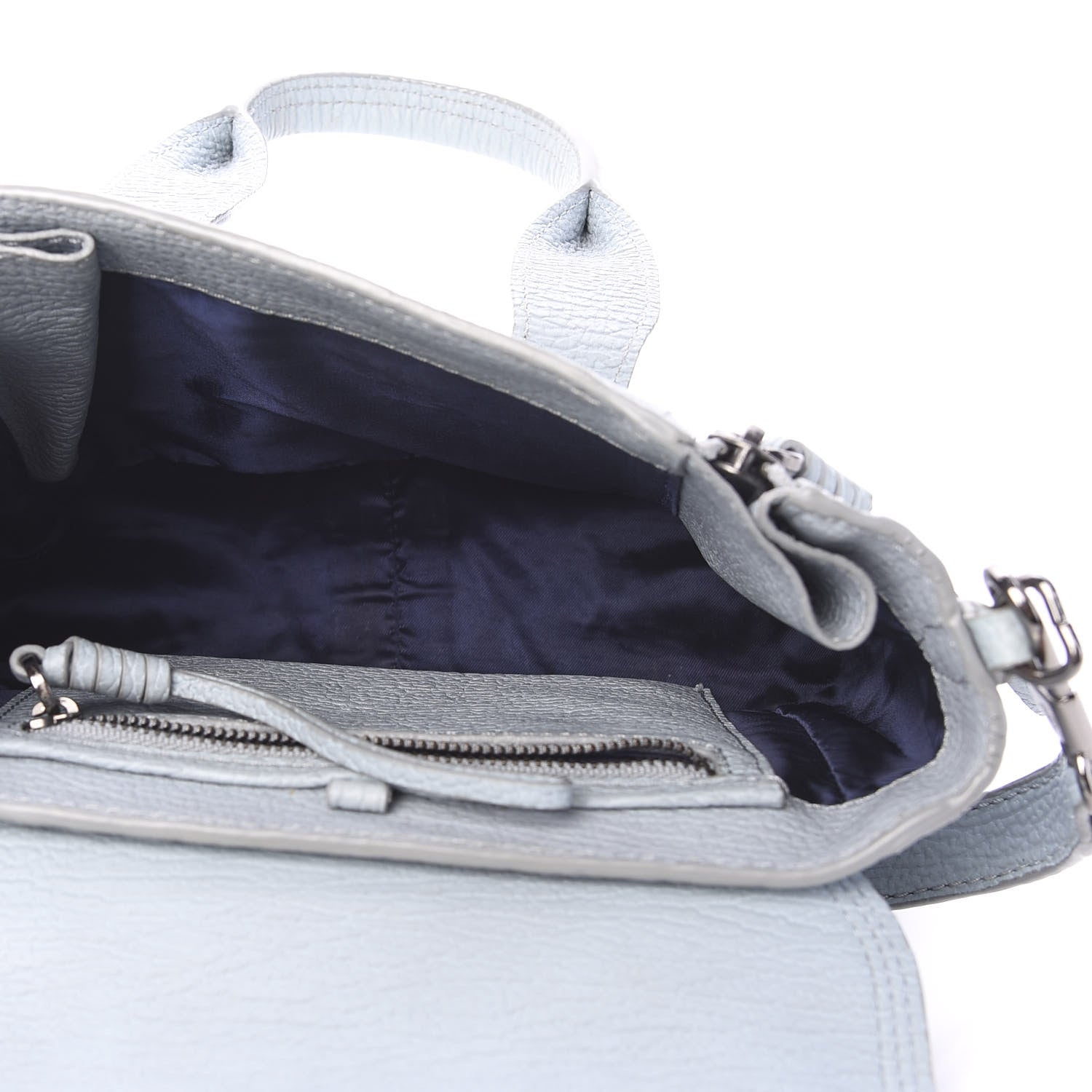 3.1 Phillip Lim 3.1 Textured Calfskin Mini Pashli Satchel Light Blue 4 of 16