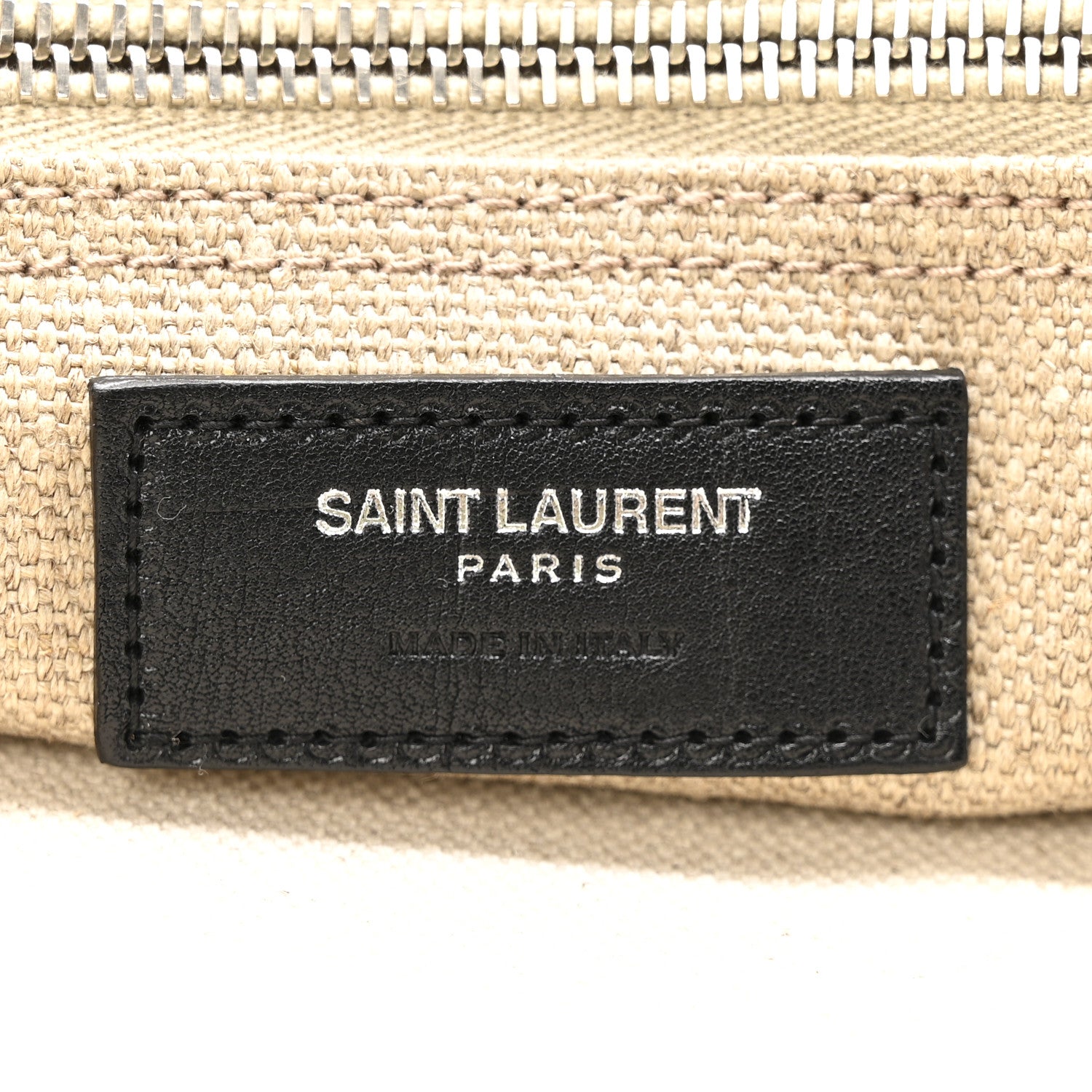 Saint Laurent Linen Calfskin Rive Gauche Tote Greggio Natural 6 of 13