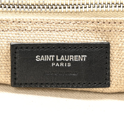 Saint Laurent Linen Calfskin Rive Gauche Tote Greggio Natural 6 of 13