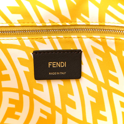 Fendi X SARAH COLEMAN Glazed Canvas Vitello King FF Vertigo Shopping Tote Bag Mimosa White 6 of 12