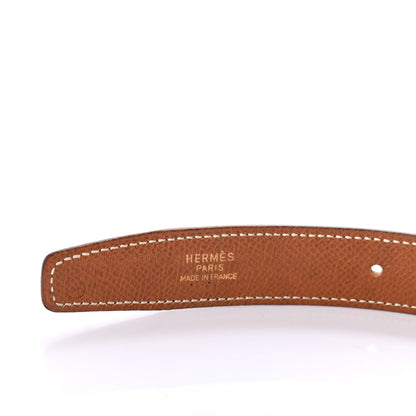 Hermes Box Courchevel 24mm Constance H Belt 75 Gold Black 3 of 10