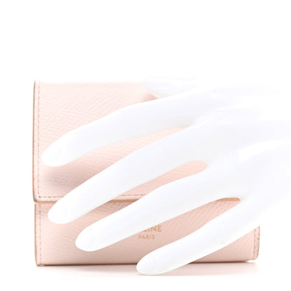 Celine Grained Calfskin Small Tri-Fold Wallet Light Pink 2 of 7