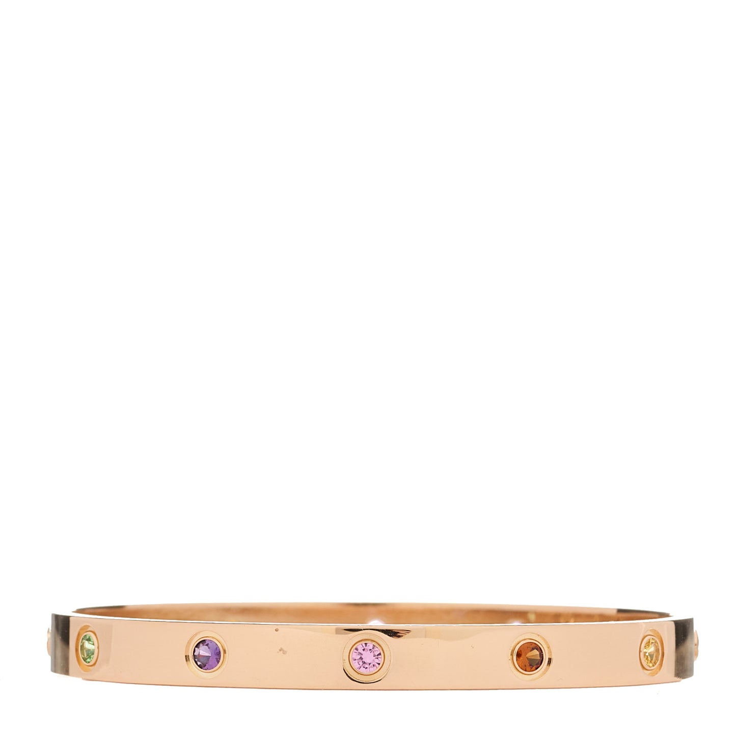 18K Pink Gold Sapphire Garnet Amethyst LOVE Bracelet 18