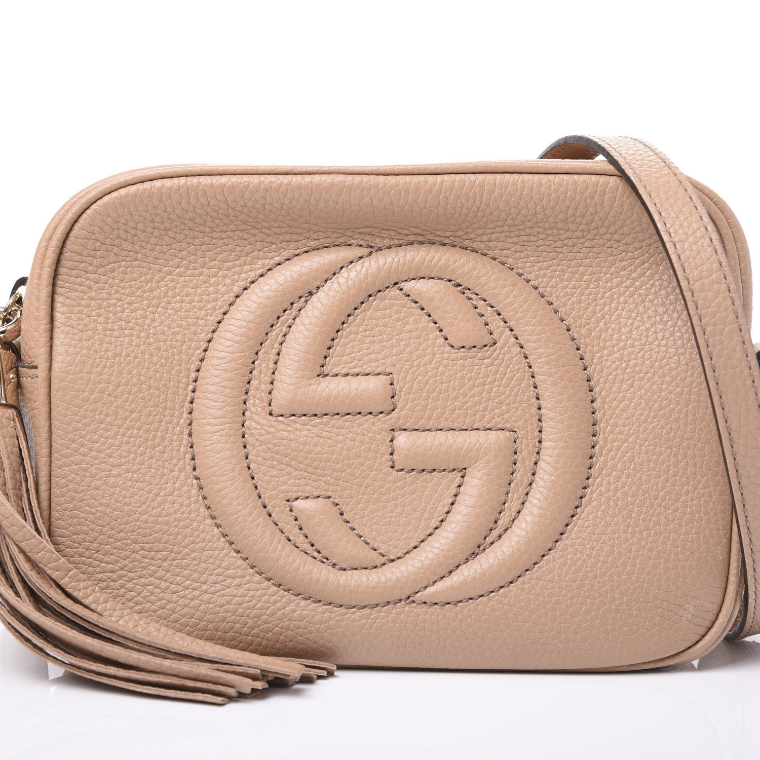 Gucci Pebbled Calfskin Small Soho Disco Bag Rose Beige 2 of 11