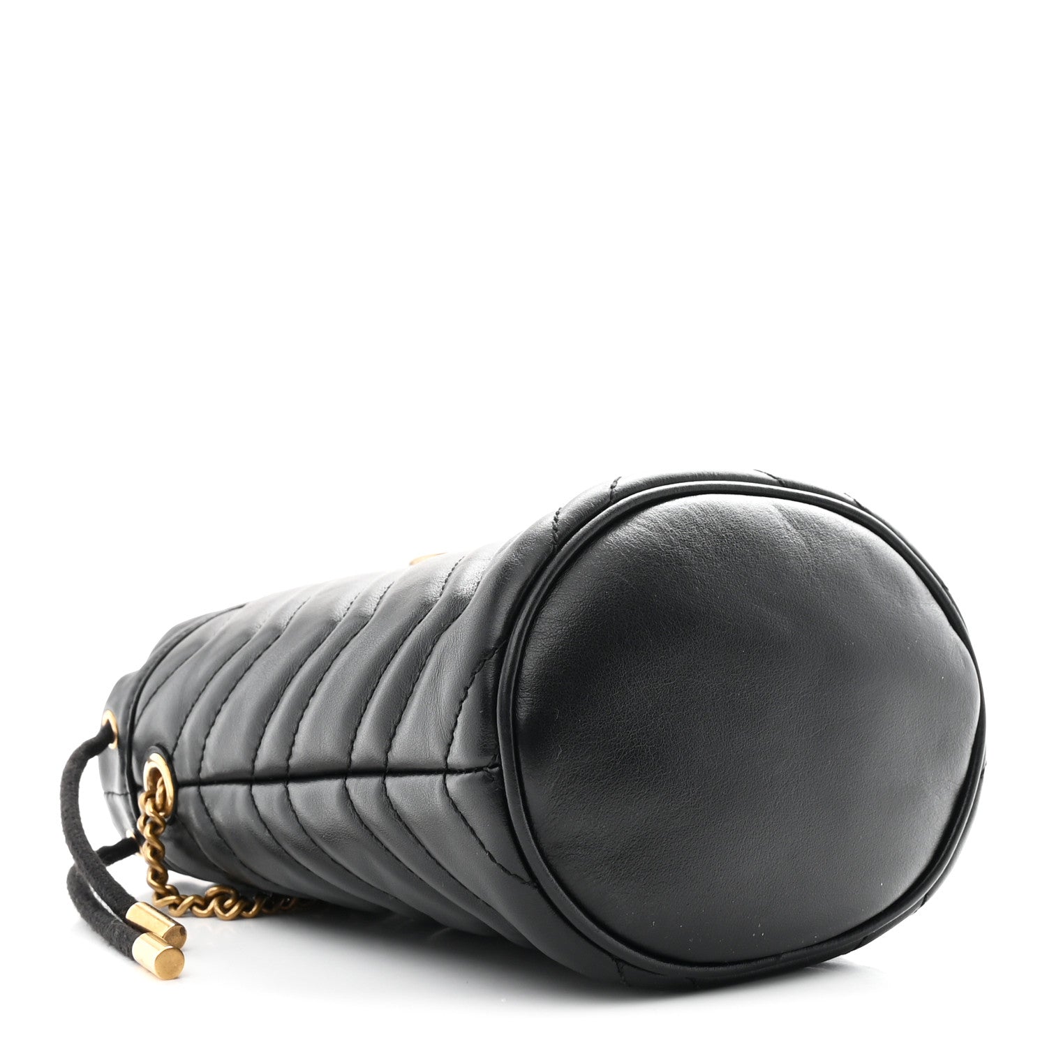 Gucci Calfskin Matelasse Mini GG Marmont 2.0 Bucket Bag Black 4 of 11