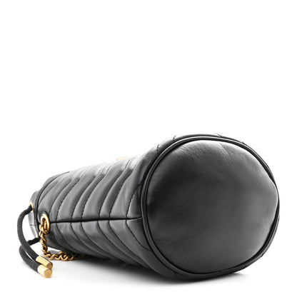Gucci Calfskin Matelasse Mini GG Marmont 2.0 Bucket Bag Black 4 of 11