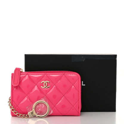 Chanel Patent Quilted Key Holder Case Pink 9 of 9