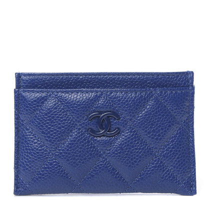 Chanel Caviar Quilted Incognito Card Holder Blue 1 of 8