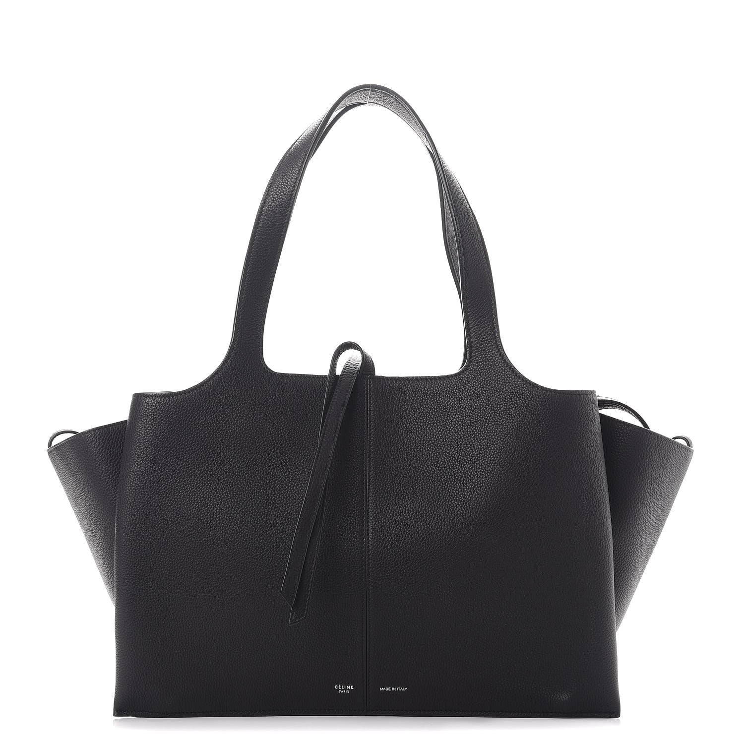 Celine Baby Grained Calfskin Medium Tri-Fold Bag Black 1 of 9