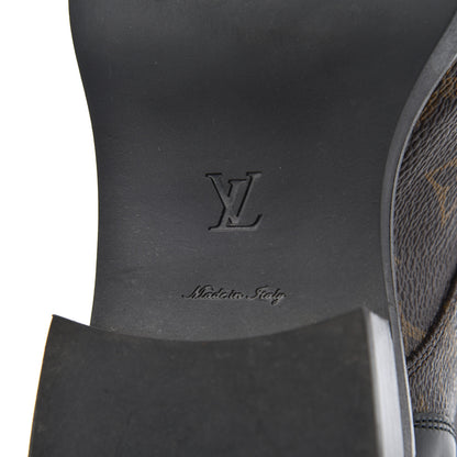Louis Vuitton Monogram Calfskin Wonderland Flat Ranger Boots 36 Black 7 of 22