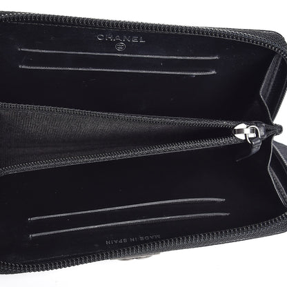 Chanel Caviar Quilted Small Boy Zip Around Wallet Black 5 of 9