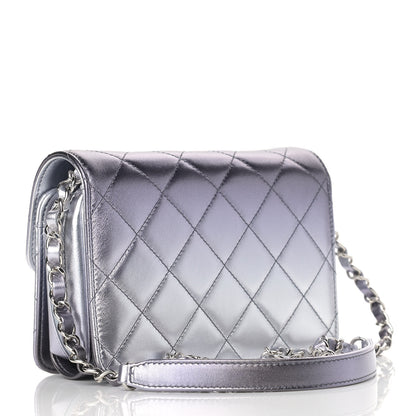 Chanel Metallic Lambskin Like A Wallet Flap Silvery Black 3 of 12