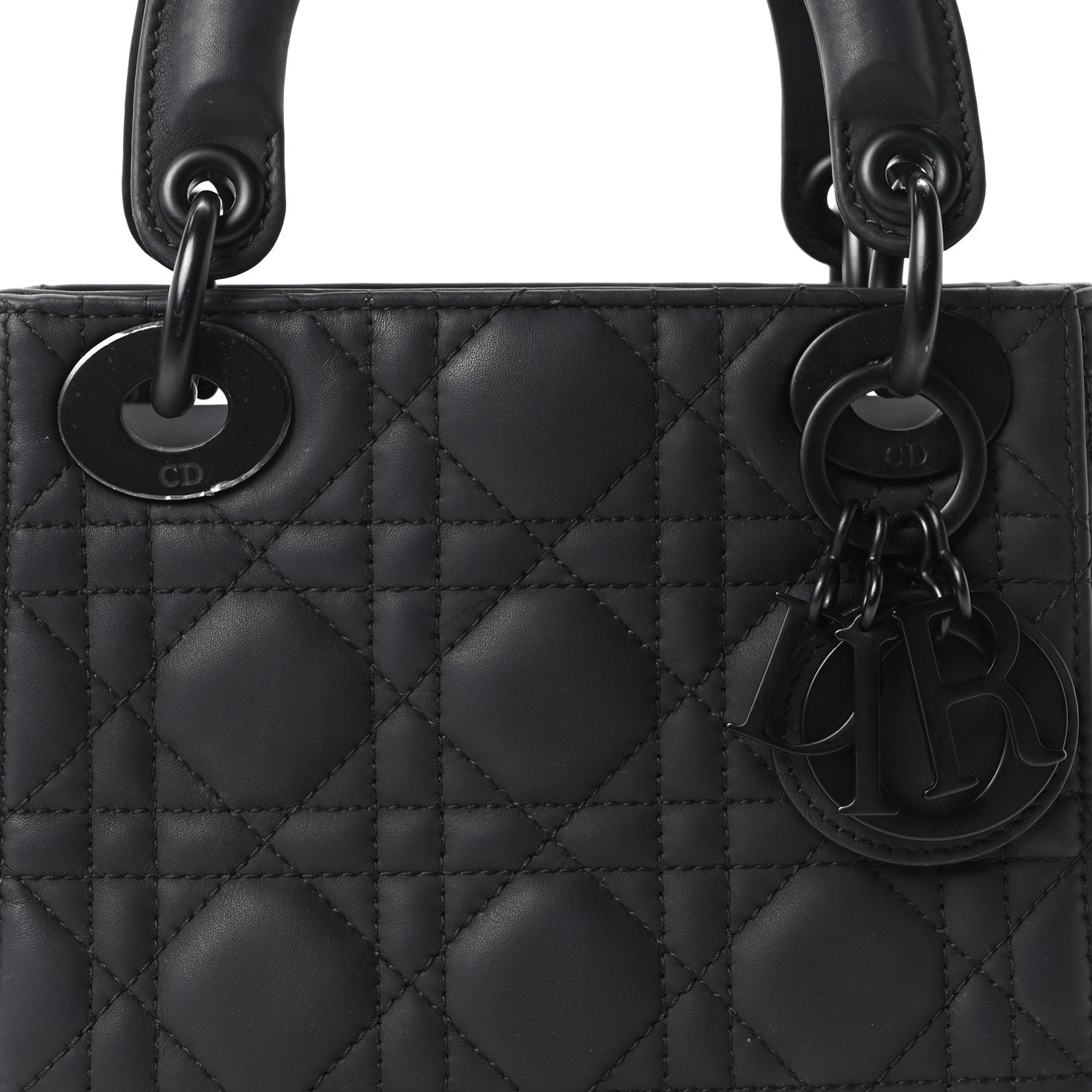 Christian Dior Ultra Matte Calfskin Cannage Mini Lady Dior Black 8 of 10