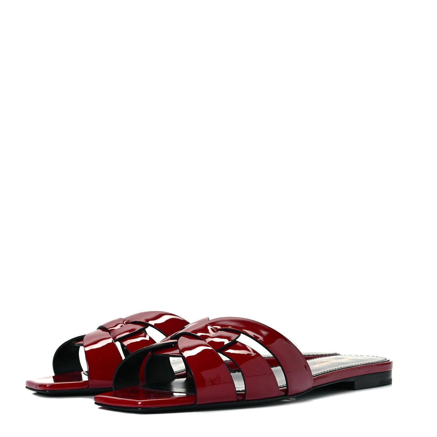 Saint Laurent Patent Tribute 05 Slide Sandals 36.5 Red 2 of 9