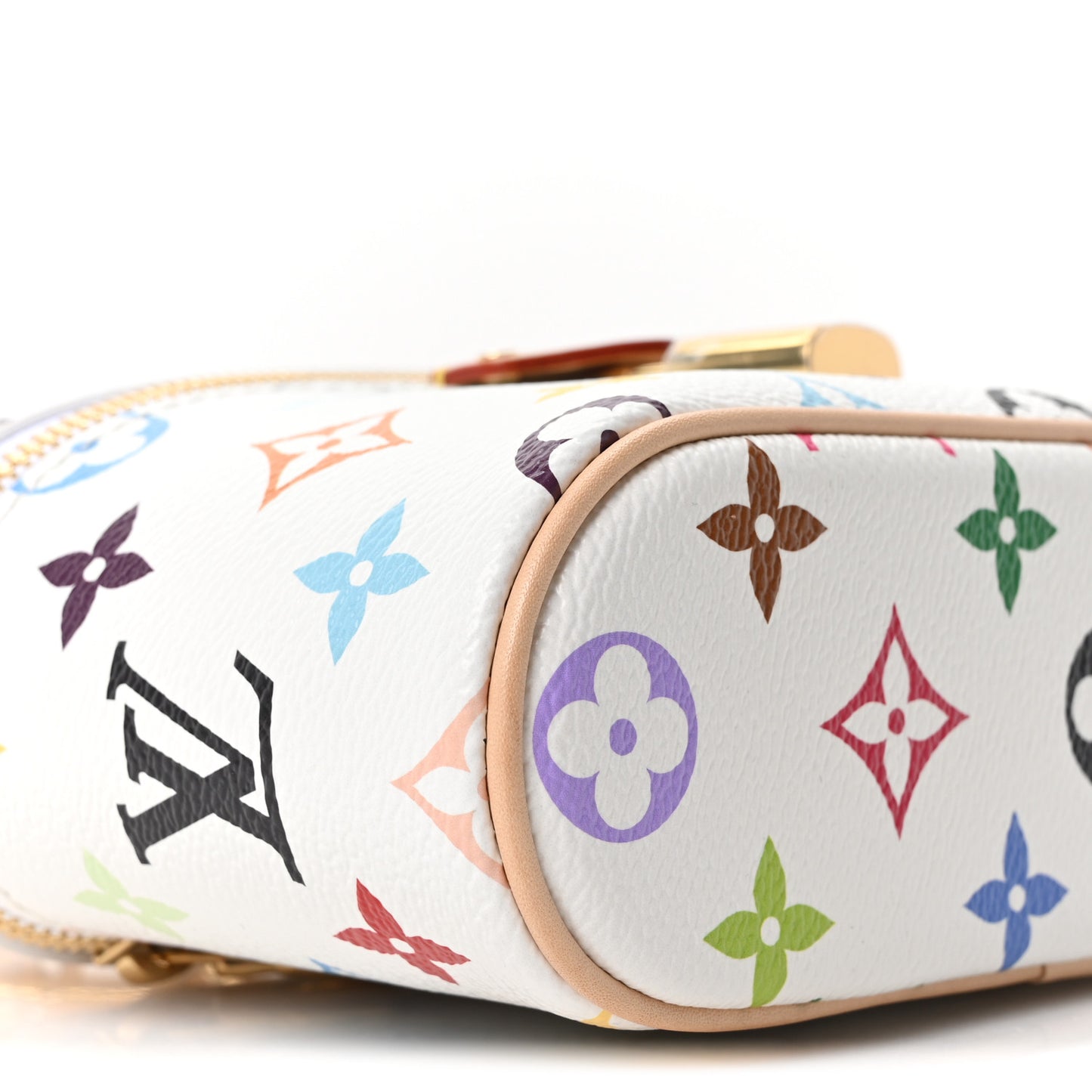 LV x TM Monogram Multicolor Vanity Chain Pouch White