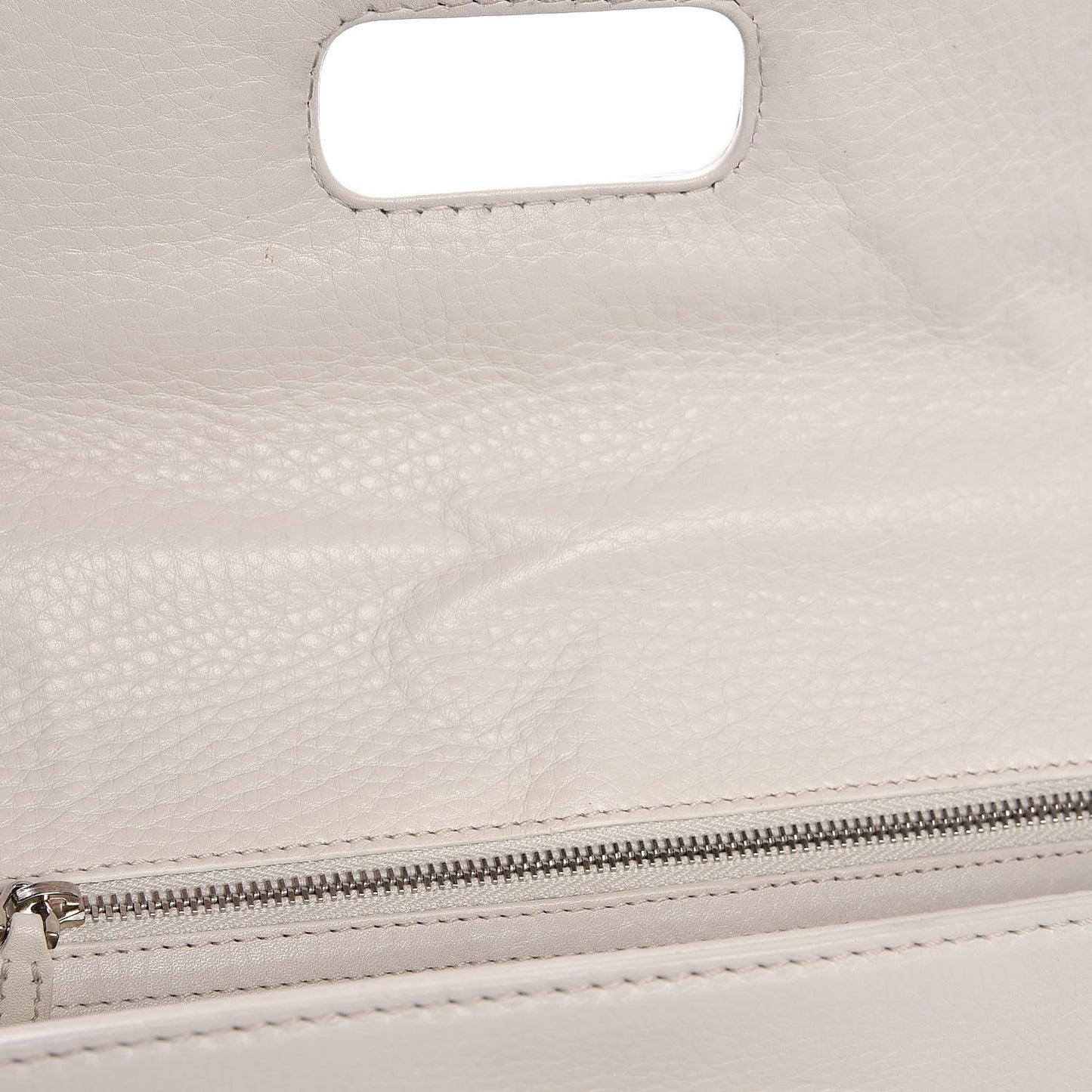 Calfskin Medium New Bamboo Top Handle Bag White
