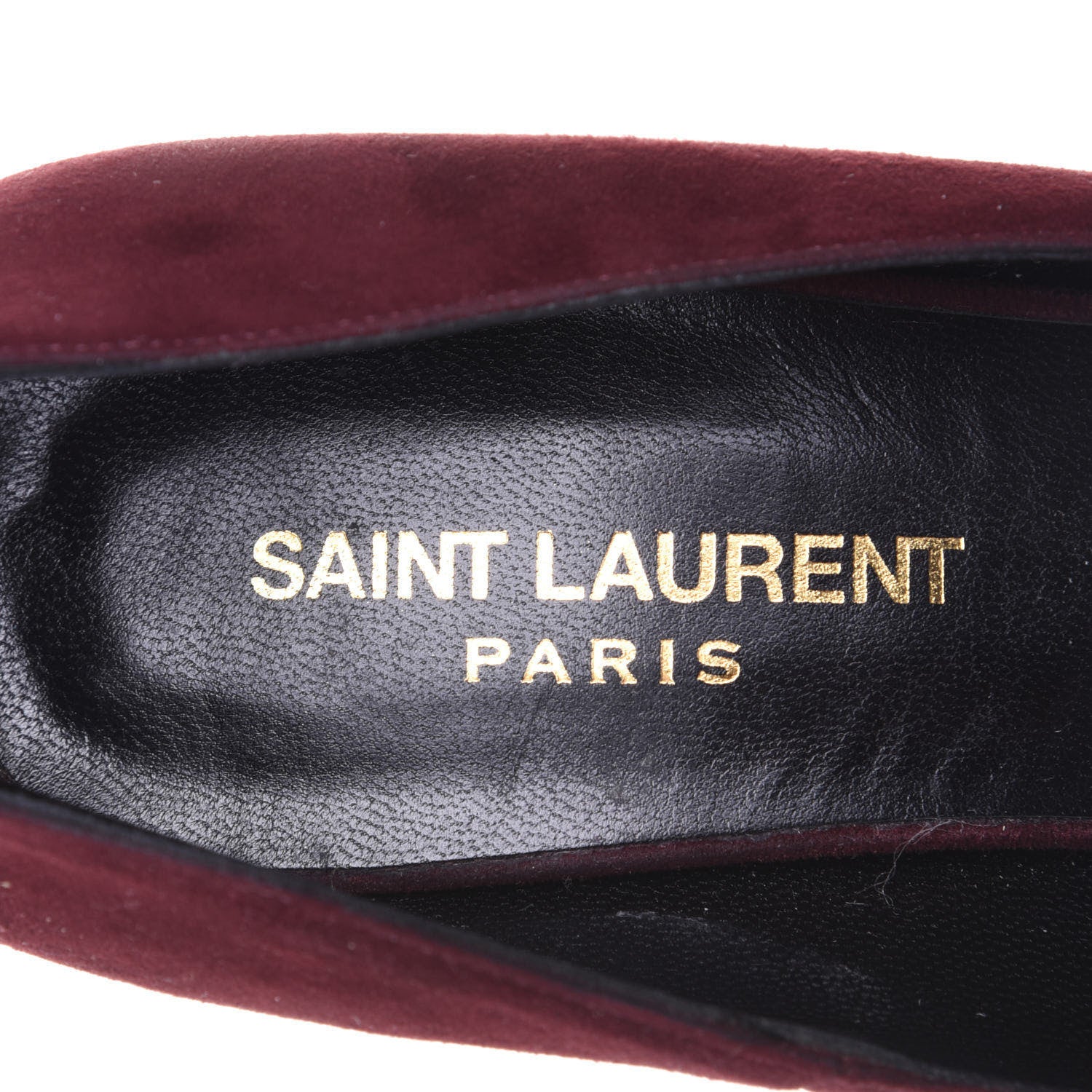 Saint Laurent Suede Janis 105 Platform Pumps 38.5 Burgundy 9 of 11