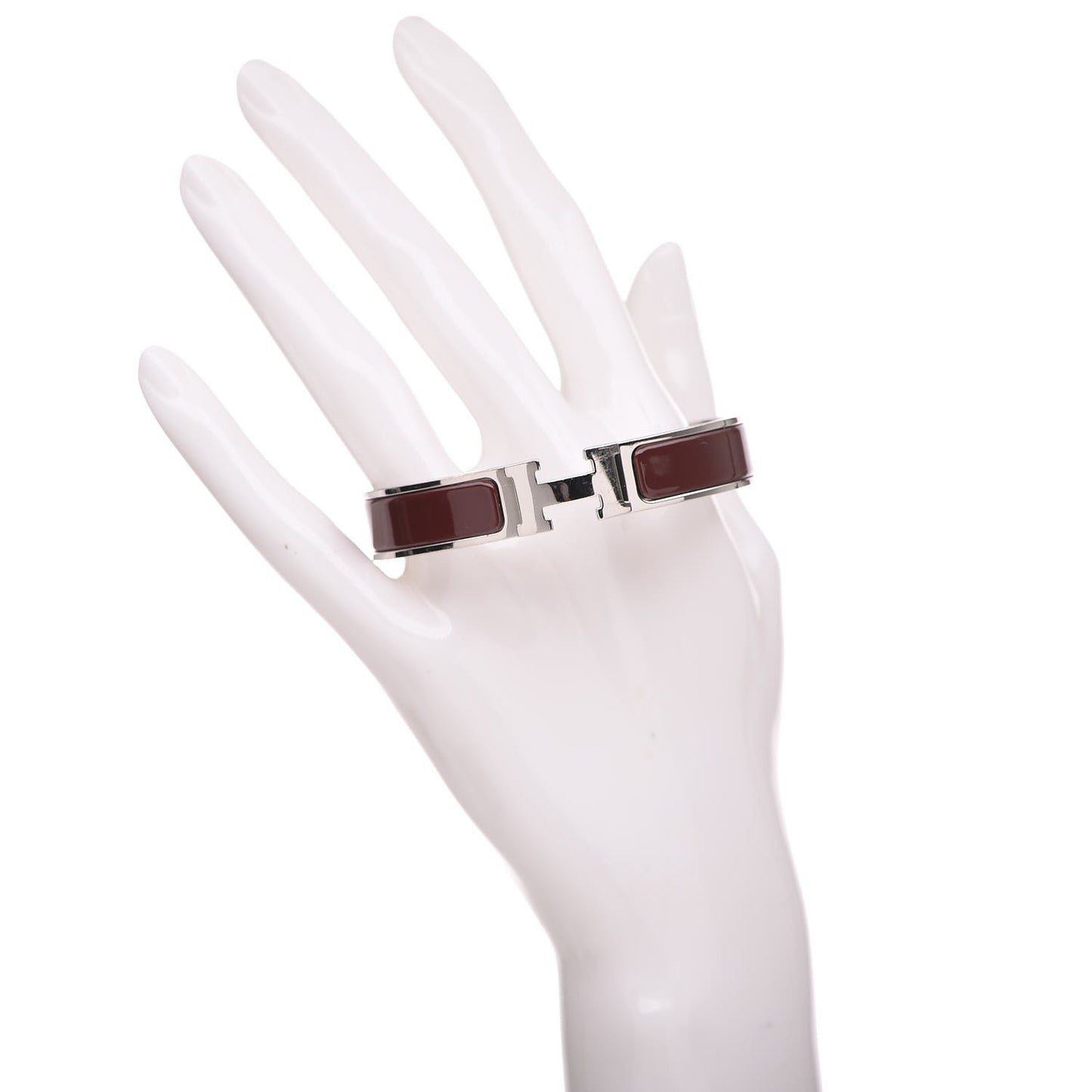 Enamel Narrow Clic Clac H Bracelet GM Chocolate