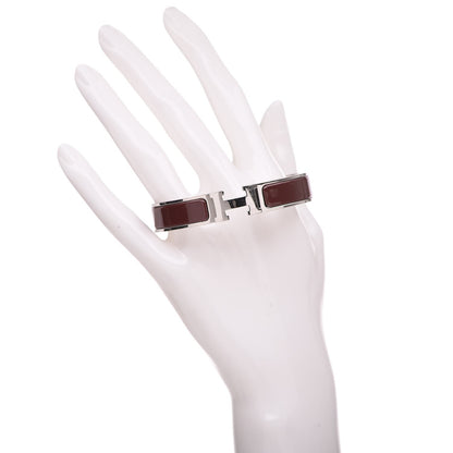 Hermes Enamel Narrow Clic Clac H Bracelet GM Chocolate 2 of 6