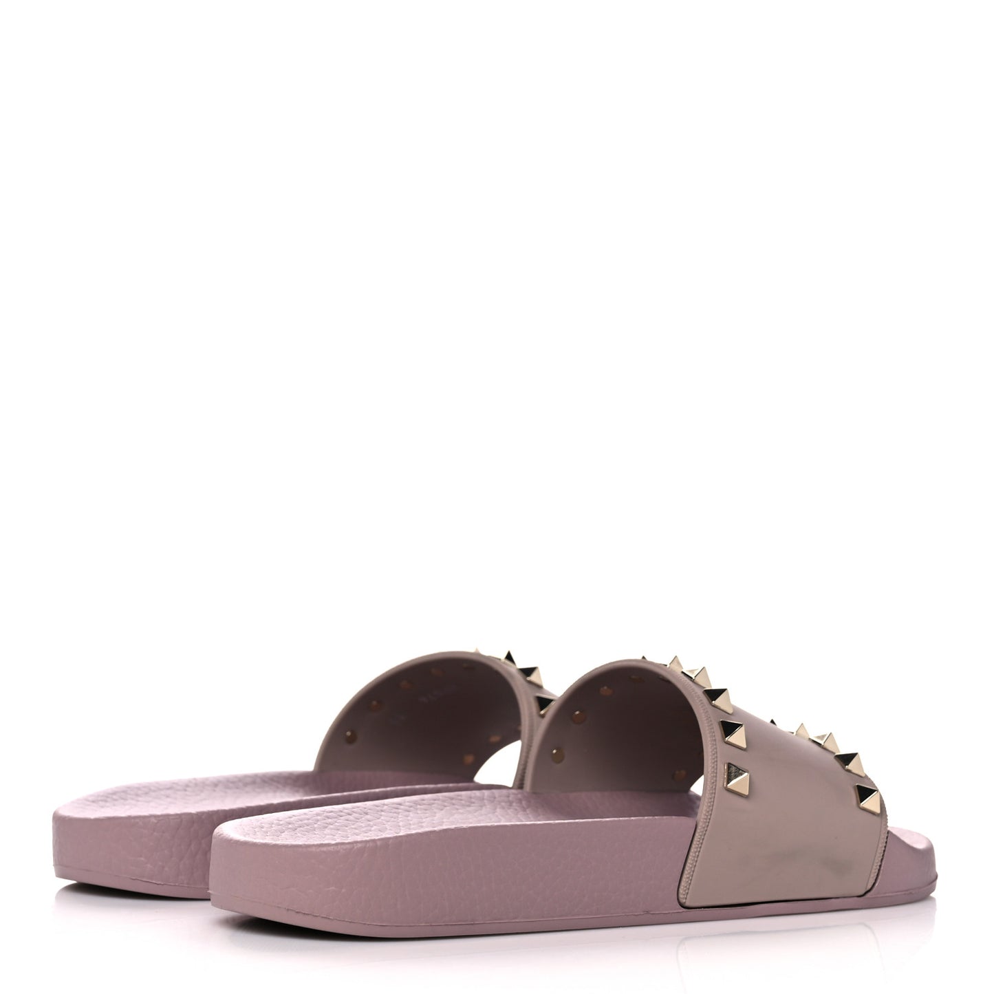 Rubber Rockstud Slide Sandals 39 Poudre