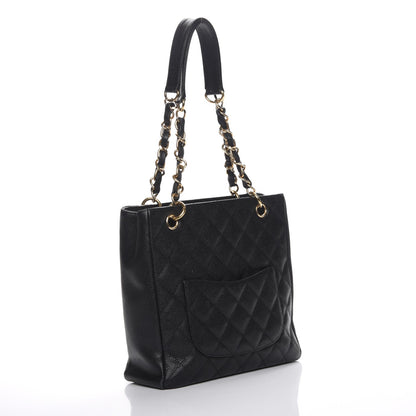 Chanel Caviar Quilted Petit Shopping Tote PST Black 3 of 11