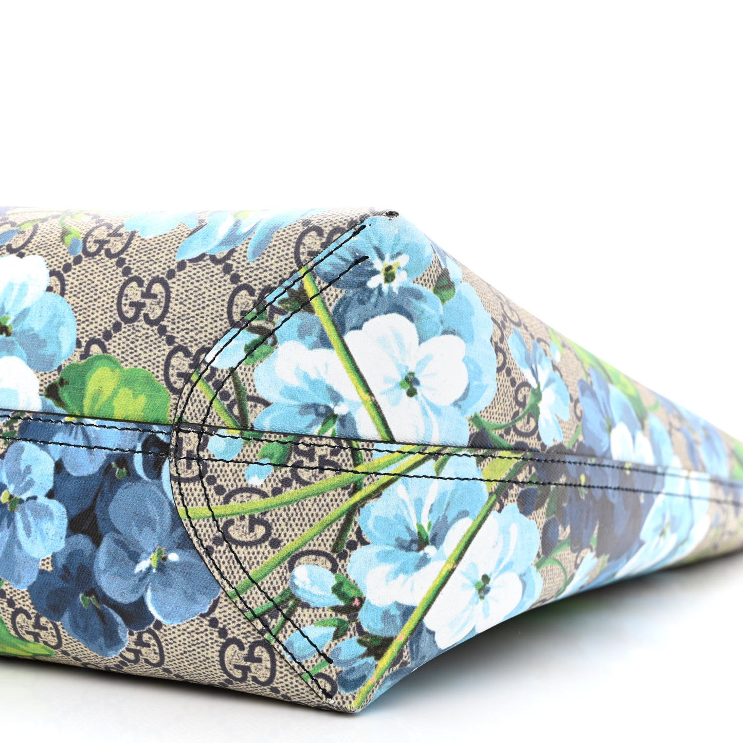 GG Supreme Monogram Blooms Medium Reversible Tote Beige Blue Navy
