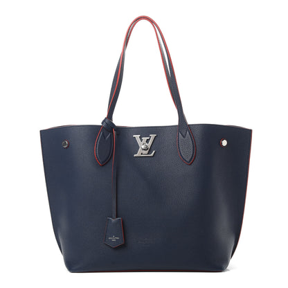 Louis Vuitton Calfskin Lockme Go Tote Marine Rouge 1 of 14
