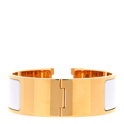 Hermes Enamel Wide Clic Clac H Bracelet PM White 3 of 4