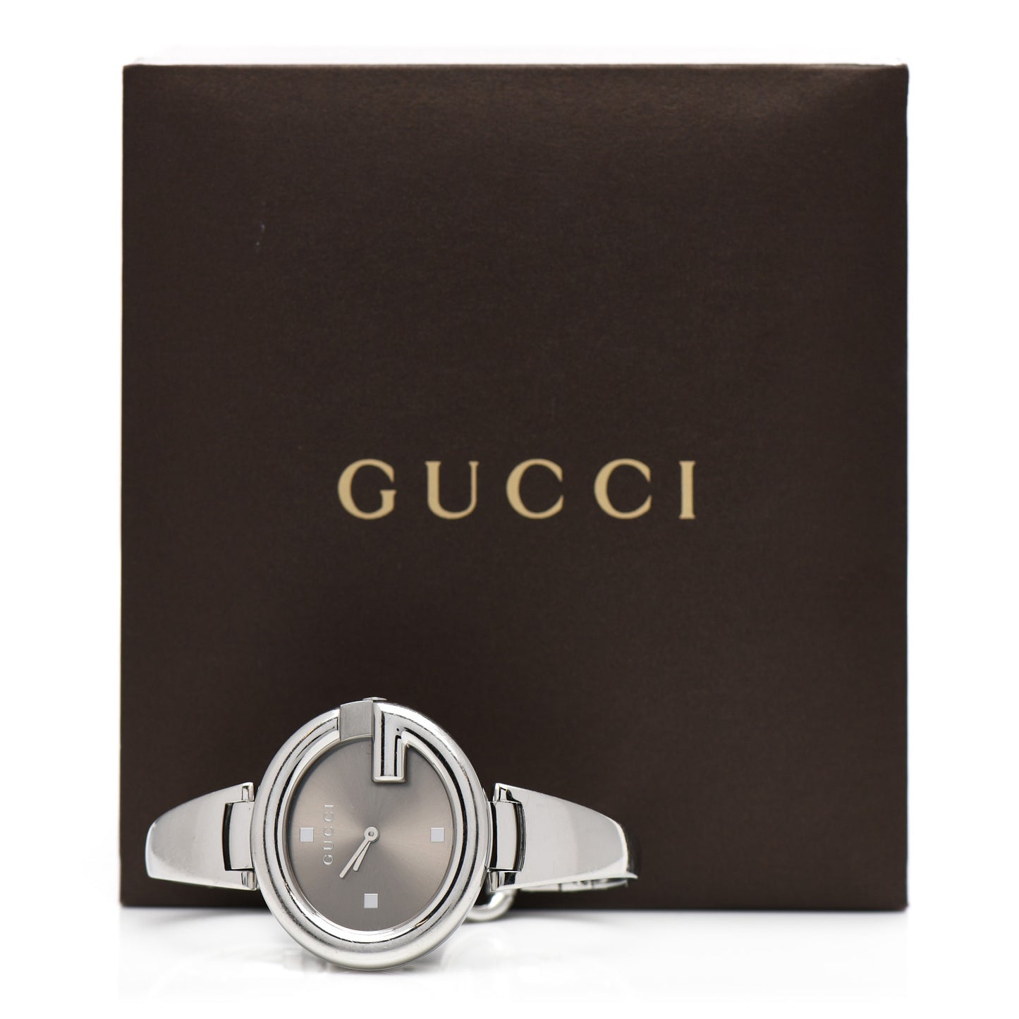 Stainless Steel 36mm Guccissima Quartz Watch Brown