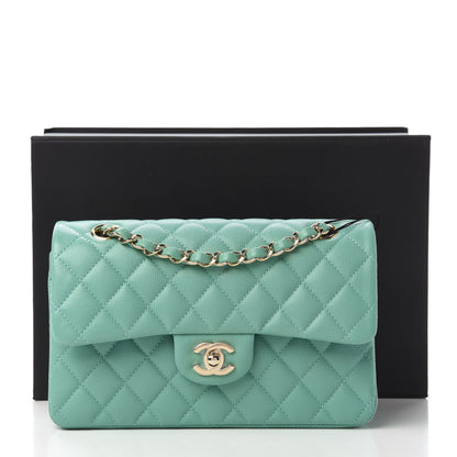 Chanel Caviar Quilted Small Double Flap Light Green 11 of 11