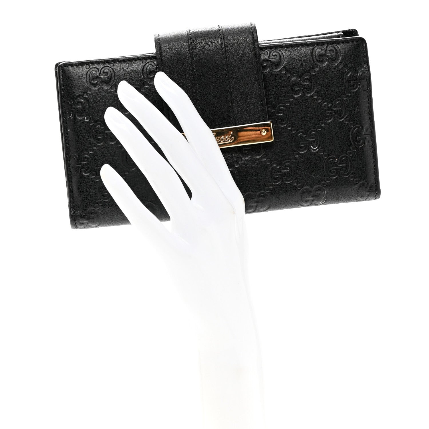 Gucci Guccissima Ladies Web Long Wallet Black 2 of 8