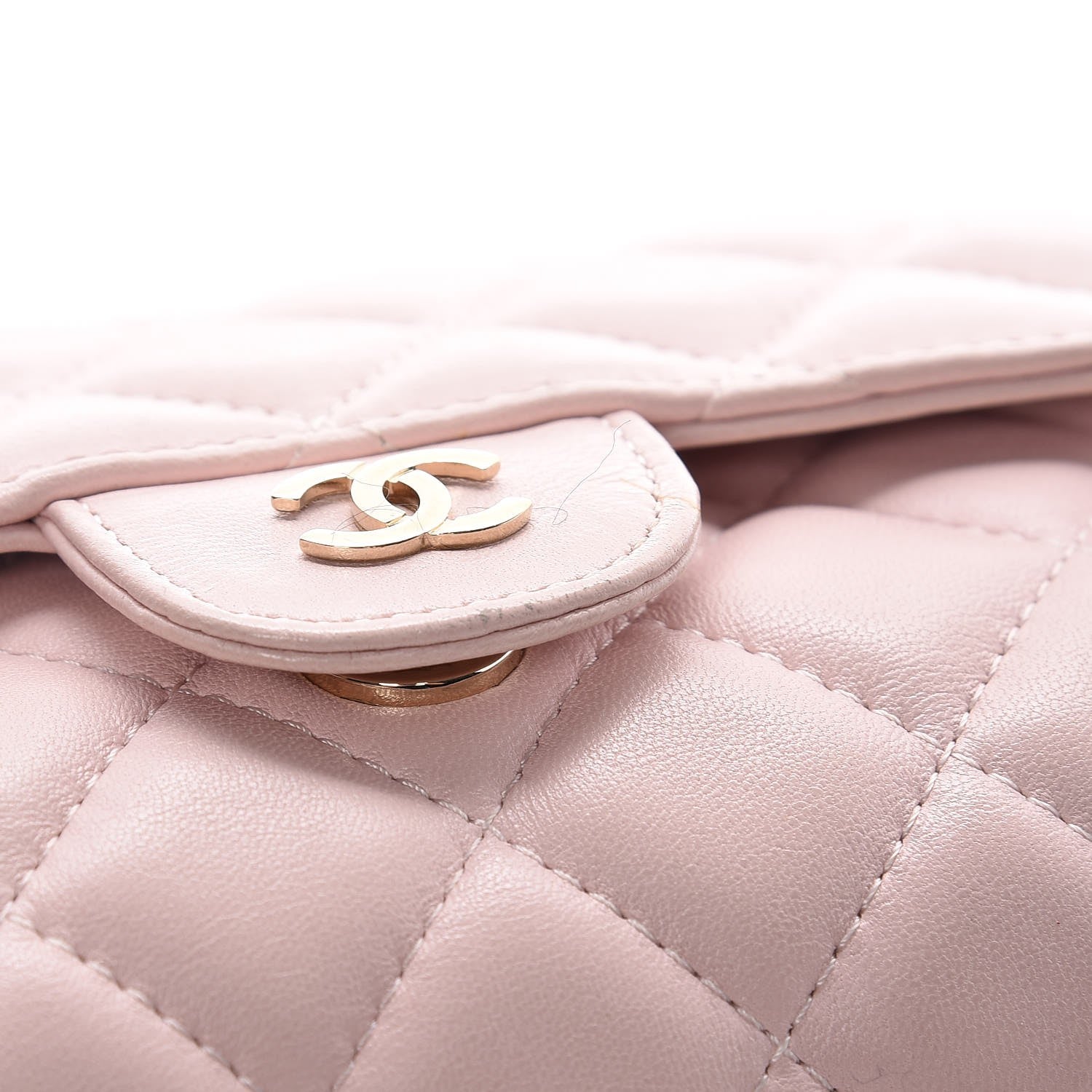 Chanel Lambskin Quilted Flap Cosmetic Case Light Pink 9 of 13