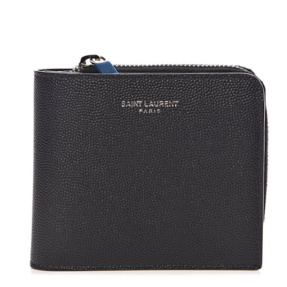 Saint Laurent Grain De Poudre Bi-Fold Wallet Black 1 of 8