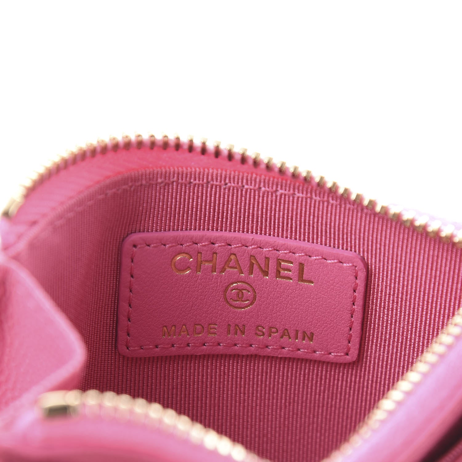 Chanel Caviar Quilted CC Zip Card Holder Pink 6 of 10