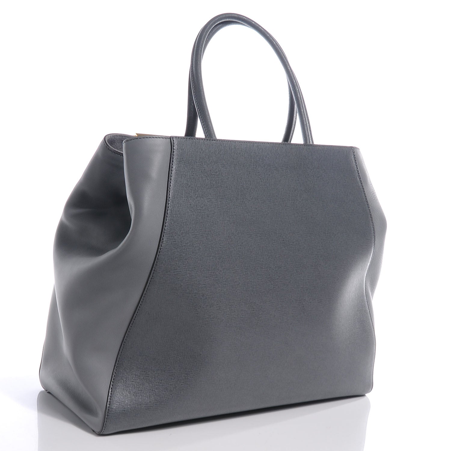 Fendi Vitello Elite Large 2Jours Tote Grigio Grigio Chiaro 3 of 9