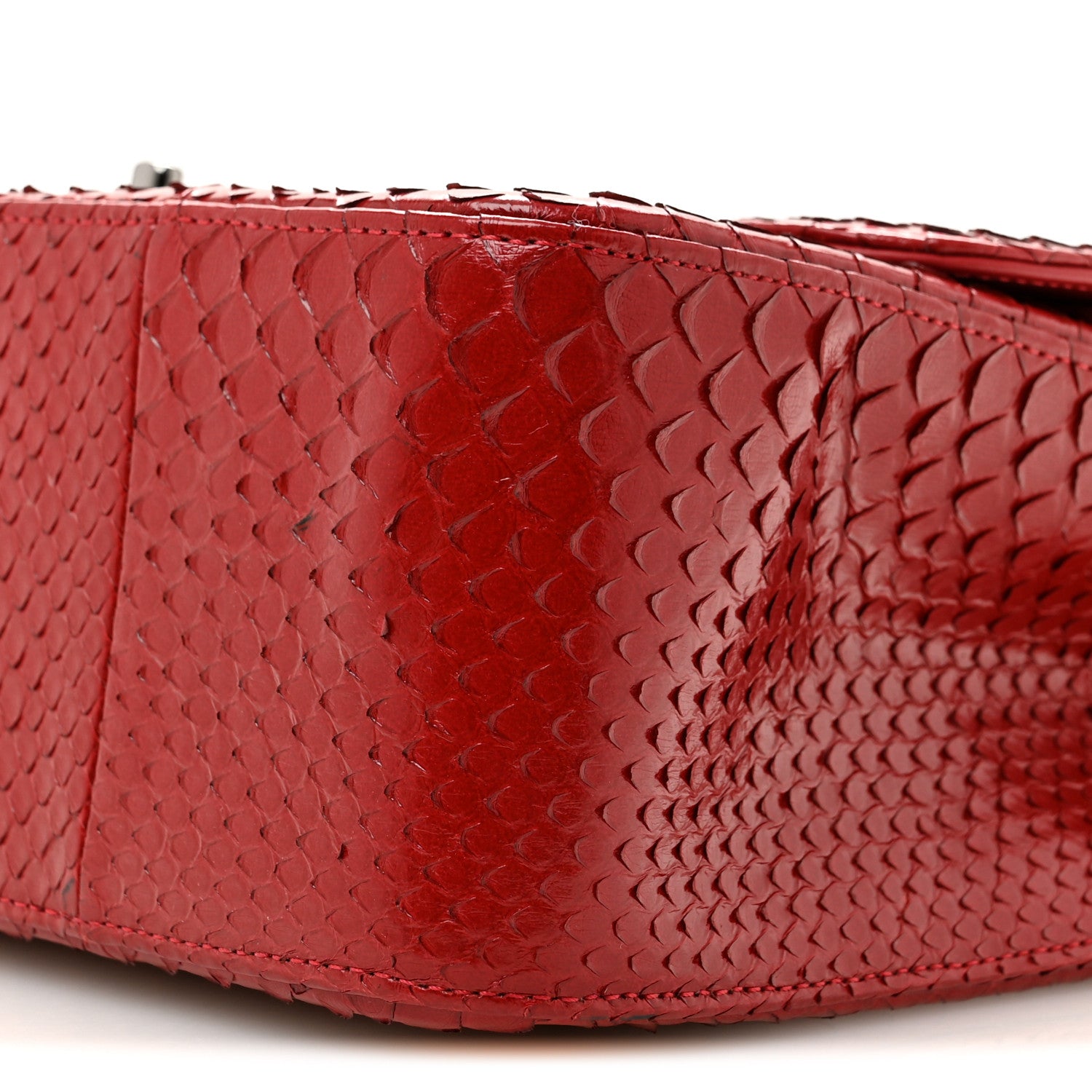 Chanel Snakeskin Jumbo Double Flap Red 10 of 14