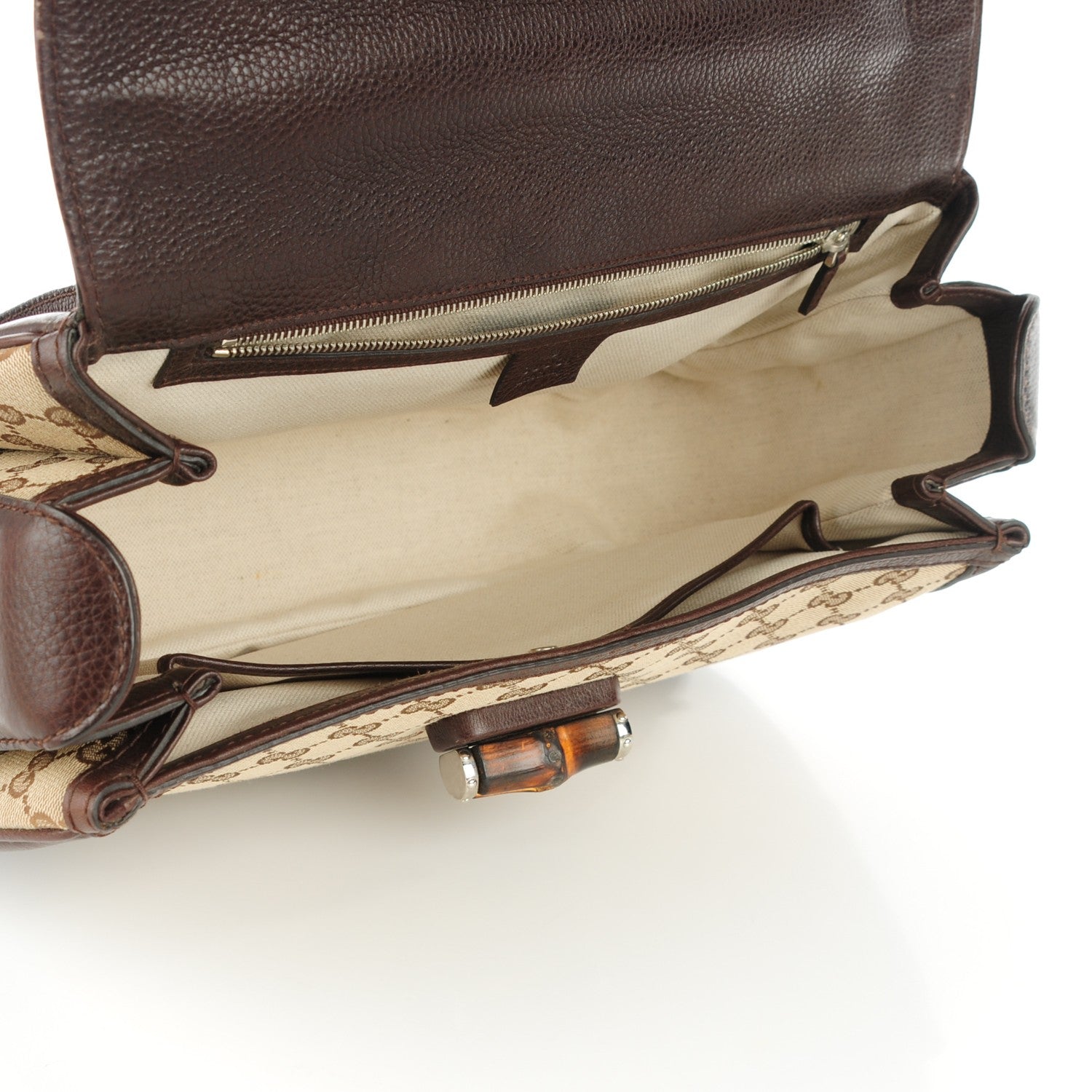 Gucci Monogram Large New Bamboo Top Handle Bag Brown 5 of 7