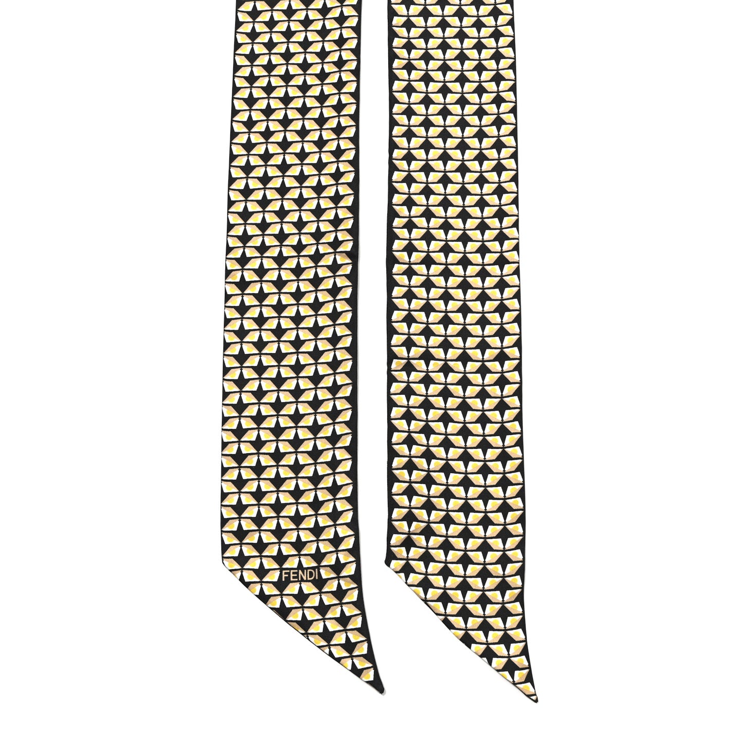 Silk Monster Eye Print Bandeau Scarf Black Yellow Multicolor