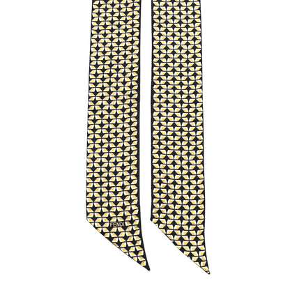 Fendi Silk Monster Eye Print Bandeau Scarf Black Yellow Multicolor 2 of 4