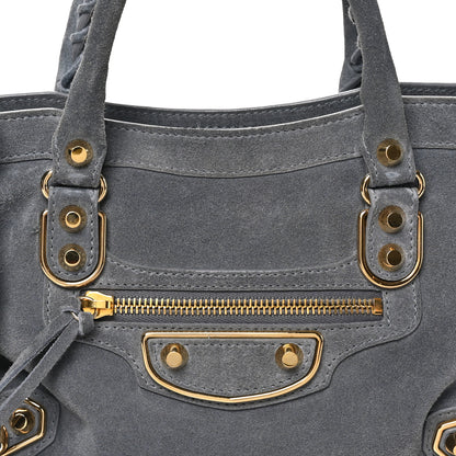 Balenciaga Baby Daim Suede Gold Metallic Edge Hardware S City Gris Plomb 8 of 10