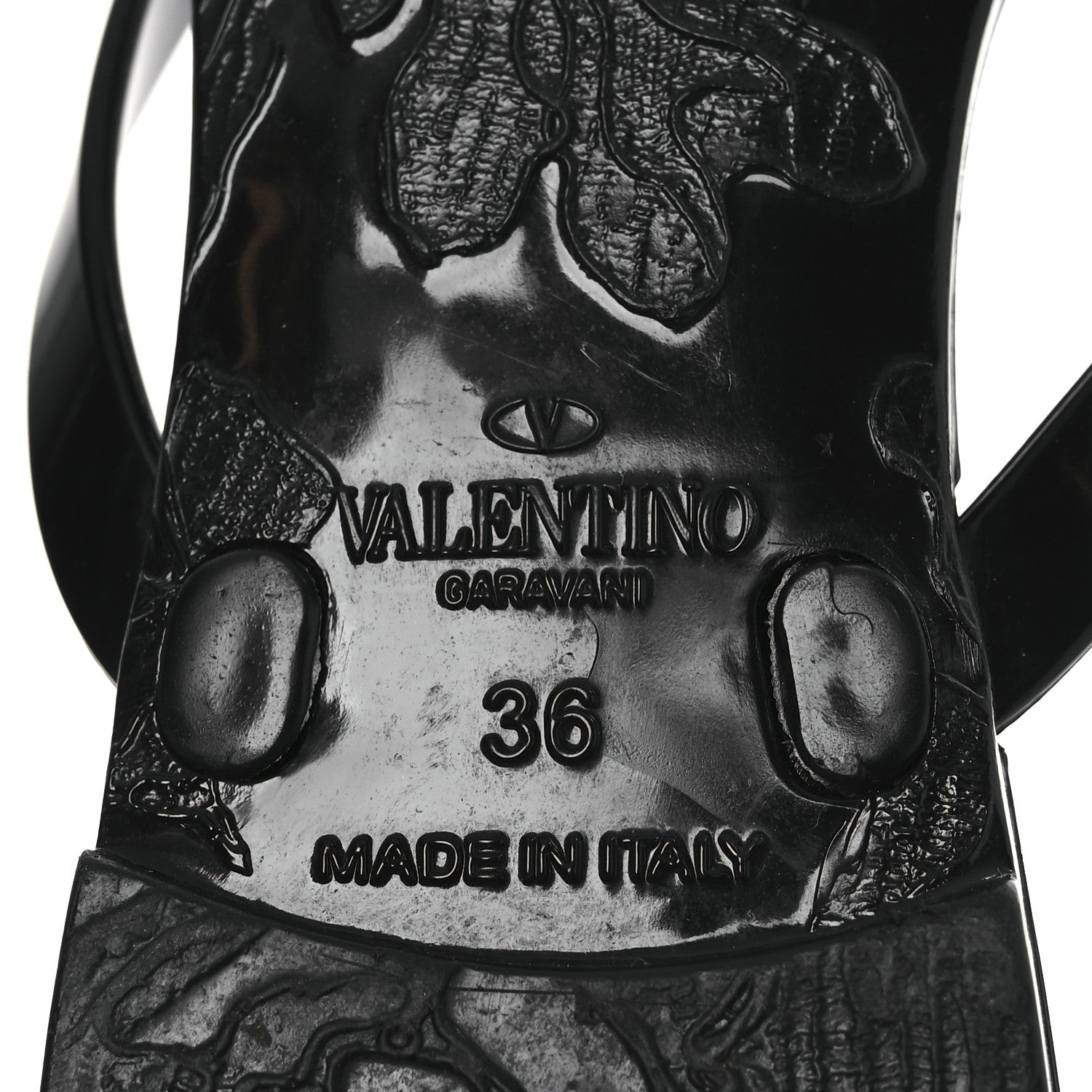Valentino Garavani PVC Jelly Rockstud Bow Thong Sandals 36 Black 8 of 10