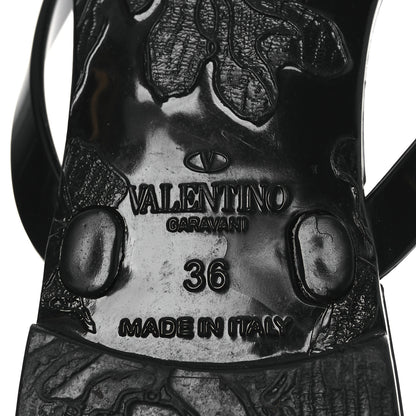 Valentino Garavani PVC Jelly Rockstud Bow Thong Sandals 36 Black 8 of 10