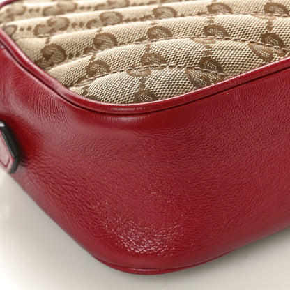 Gucci Monogram Azalea Calfskin Matelasse Diagonal Small GG Marmont Chain Shoulder Bag Beige Ebony New Cherry Red 10 of 13